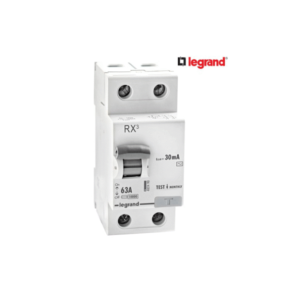 LEGRAND 63A - 30MA - DOUBLE POLE - RX3 RCCB